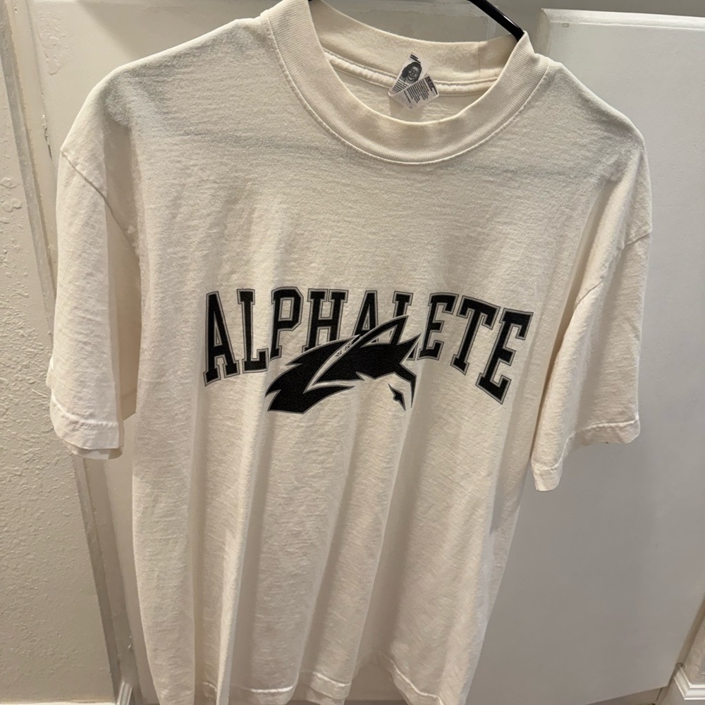 Alphalete Off-White Tee with Black Logo